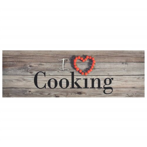  Kuhinjski tepih perivi s natpisom Cooking 60x180 cm bar&amp;scaron;unasti Slike