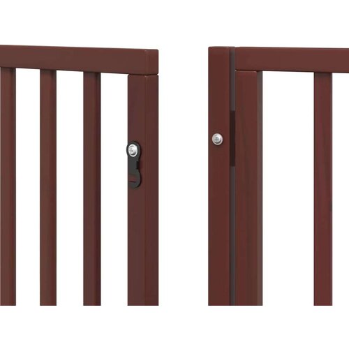 vidaXL Ograda za pse z vrati zložljiva 8 panelov rjava 640 cm les Cene