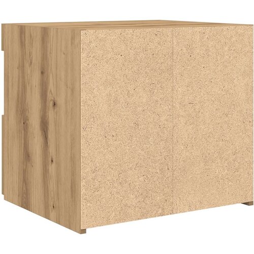  Noćni ormarić s LED svjetlima obrtnički hrast 50x40x45 cm Slike