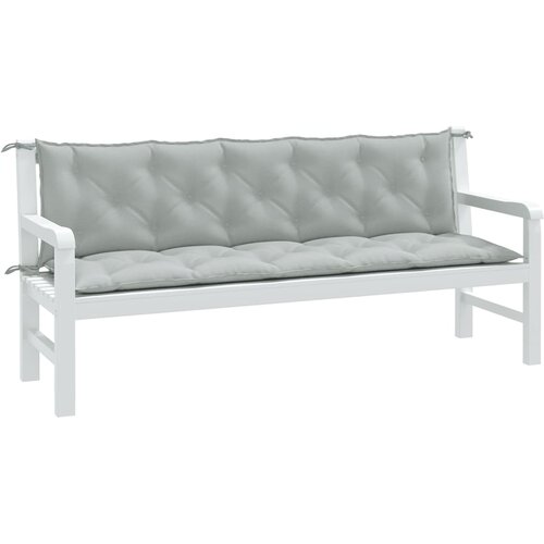 The Living Store Blazina za vrtno klop 2 kos melanž sv. siva 180x50x7 cm blago - Blazina Za Vrtno Klop, (21472859) Slike