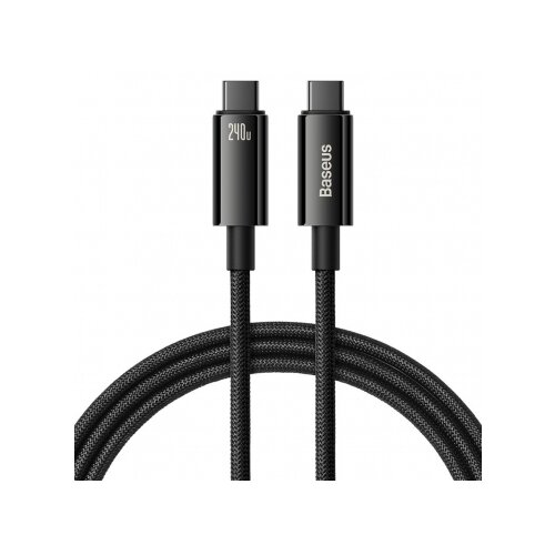 Baseus podatkovni kabel CAWJ040101 Tungsten Gold QC Type C na Type C 240W 2m - črn Slike
