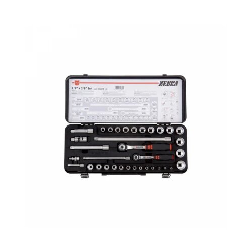 Zebra Set nasadnih ključeva 1/4&amp;quot; + 3/8&amp;quot;, 35 delova Slike