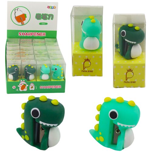  Sharpener for thin pencils, school, office, dinosaur, green Slike