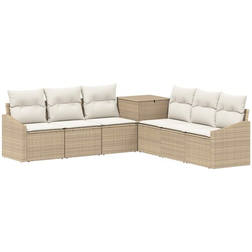  Set sofe 7 kom. Bež i krem bijela 123 x 62 x 69 cm Slike