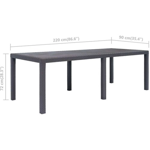  Vrtni stol smeđi 220 x 90 x 72 cm plastika s izgledom ratana Slike