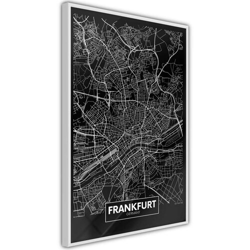  Poster - City Map: Frankfurt (Dark) 20x30 Slike