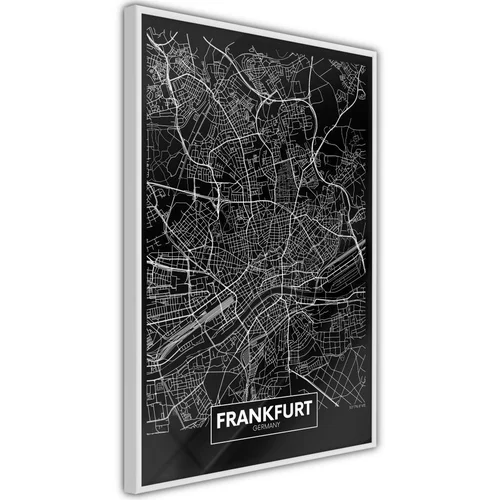  Poster - City Map: Frankfurt (Dark) 20x30
