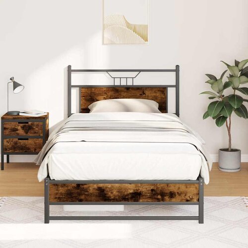 Furnova Posteljni okvir brez vzmetnice hrast 100x190 cm inženirski les, (21934941) Slike