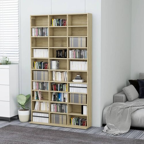 Cd Omarica za CD plošče sonoma hrast 102x23x177,5 cm iverna plošča Cene