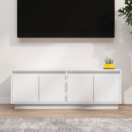 VidaXL TV ormarić bijeli 110 x 34 x 40 cm od masivne borovine Slike