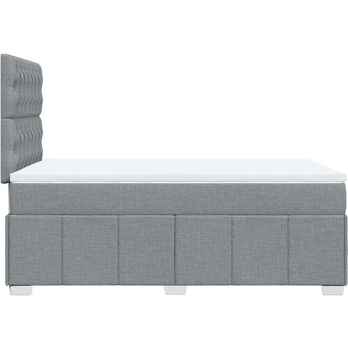 vidaXL Boxspring postelja z vzmetnico svetlo siva 120x190 cm blago Cene
