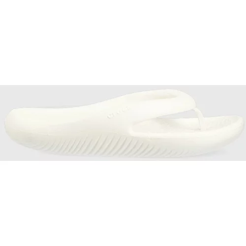Crocs Japanke Mellow Flip za žene, boja: bijela, ravni potplat, 208437