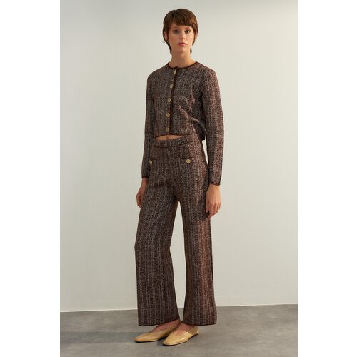 Trendyol Limited Edition Brown Glittery Knitwear Pants Cene