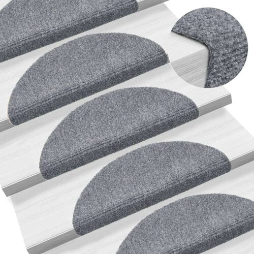 vidaXL 15 kom samoljepljivi otirač za stepenice 56x17x3 cm svijetlo sivi Cijene
