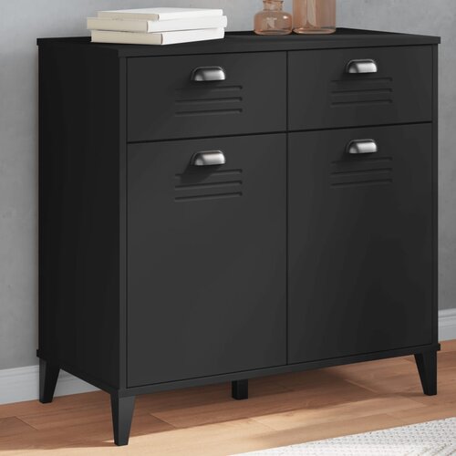 vidaXL Komoda VIKEN črna 80x40x80 cm trdna borovina Cene