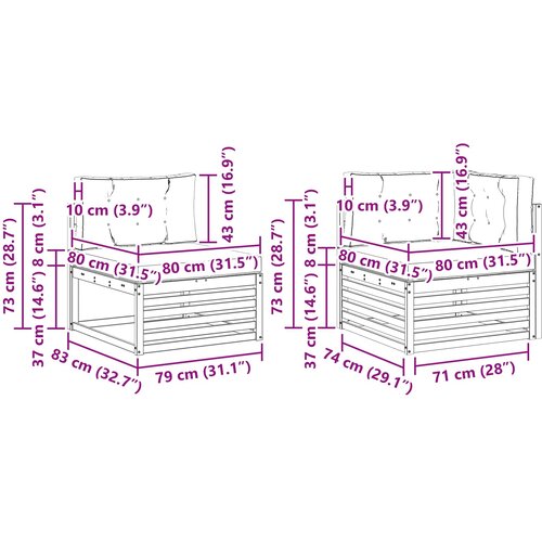  Set vanjskih sofa 4 kom. Prirodna i antracit Slike