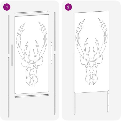  Privatnost u vrtu Crna 50 x 140 cm Hladno valjana čelična Slike