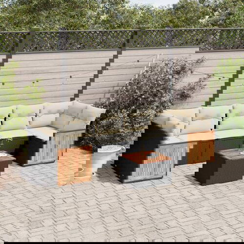 vidaXL 8-dijelni set vrtnih sofa od poliratana s jastucima crni Cijene