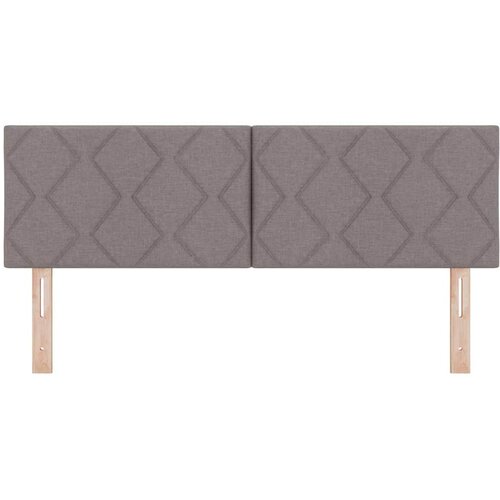  LED glava kreveta Sivo-smeđa 160 cm tkanina Slike