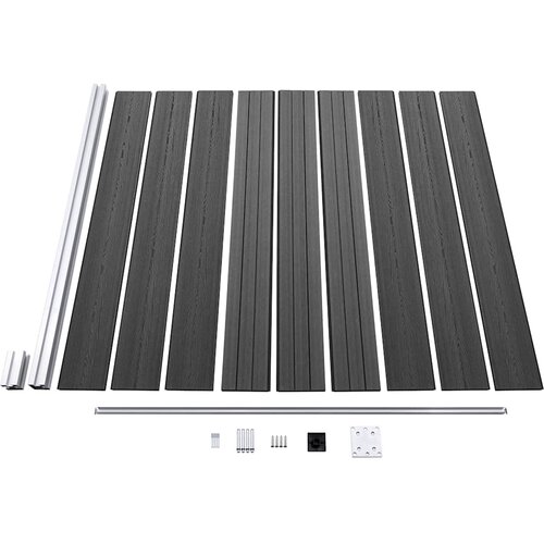  Set panela za ogradu WPC 1830 x (105 - 186) cm crni Slike