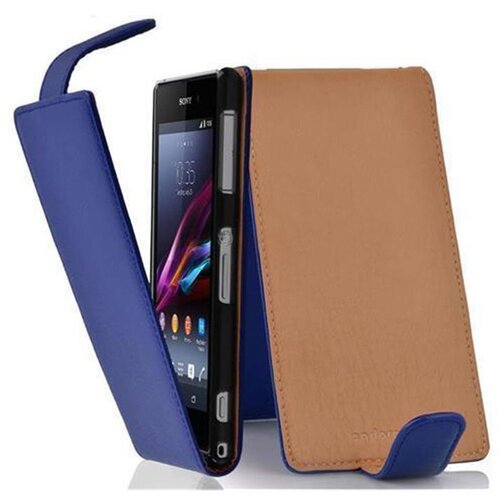 Cadorabo Ohi&scaron;je, združljivo z Sony Xperia Z1 COMPACT v mornarsko modra - Za&scaron;čitni ovitek v obliki flipa iz teksturiranega umetnega usnja, (20561759) Cene