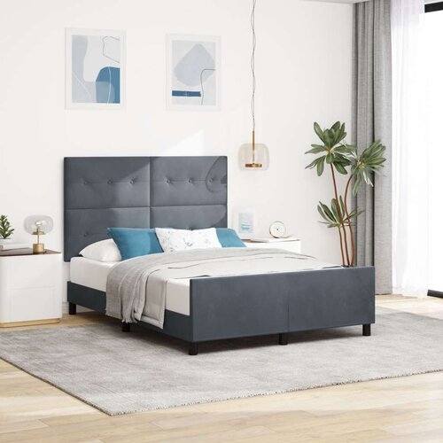  Postelja Temno Siva 160x200 cm Žamet, (22049384) Slike