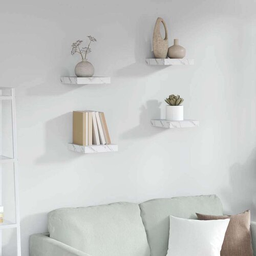  Polica na zidu Zidne 4 pcs Bijeli mramor 23 x 23 5 x 4 cm Cijene