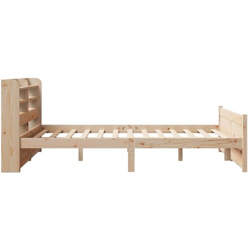  Okvir za krevet s uzglavljem 135 x 190 cm od masivne borovine Slike