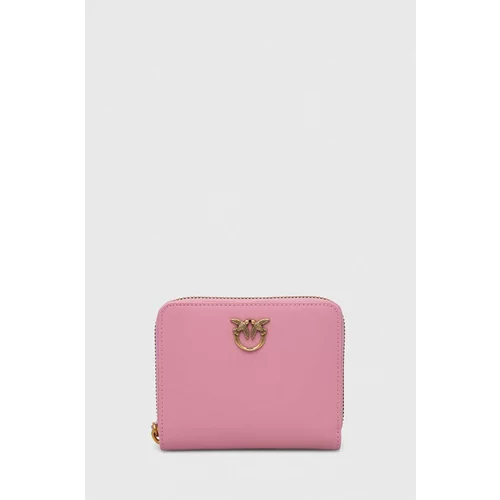Pinko Usnjena denarnica ženski, roza barva