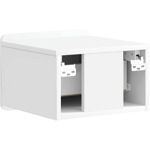  Noćni ormarić za montažu na zid 2 pcs Bijela visokog sjaja Slike