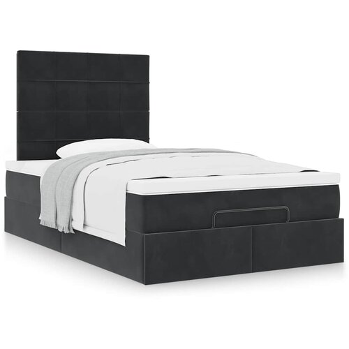 VidaXL Otomanski krevet s madracima crni 120x200 cm bar&amp;scaron;unasti Slike