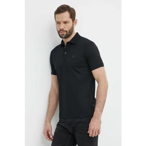 Boss Pamučna polo majica boja: crna, bez uzorka, 50515596