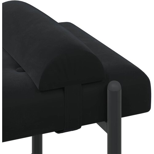  Klupa s gumbima i jastučićima Crna 110 x 40 x 46 cm Bar&amp;scaron;un Slike