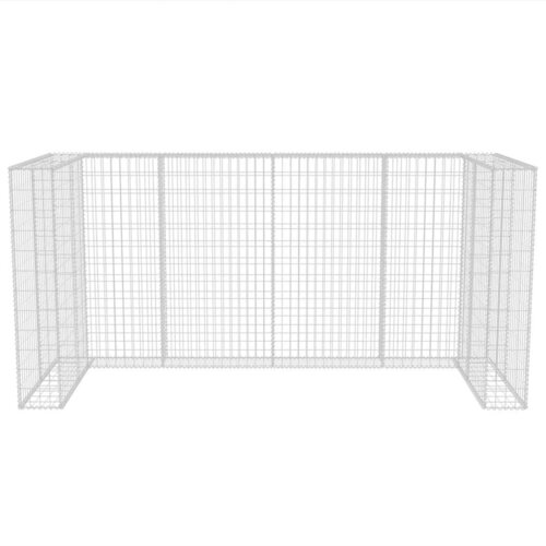  Gabionska ograda za tri kante za otpad od čelika 250x100x120 cm Slike