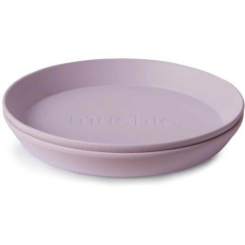 Mushie Round Dinnerware Plates krožnik Soft Lilac 1 kos Slike