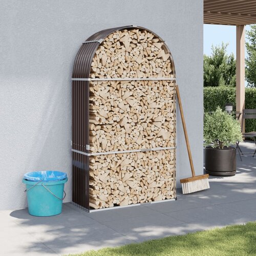 vidaXL Nosilec za polena rjav 120x45x210 cm pocinkano jeklo Cene