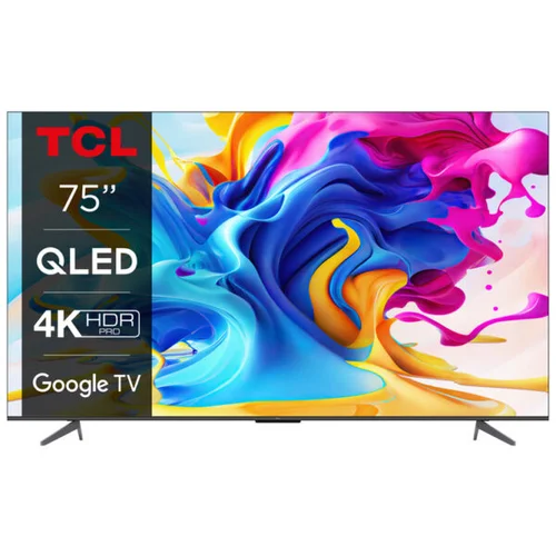 Tcl 75”C643 4K QLED TVGoogle TV; Game Master 2.0;HDR PRO; HDMI 2.1 ALLM; Dolby Atmos;