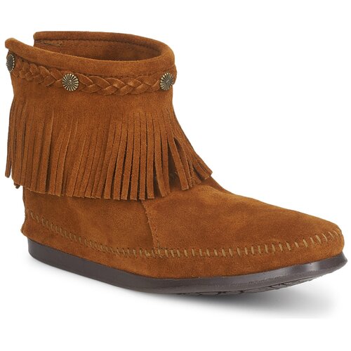 Minnetonka HI TOP BACK ZIP BOOT Smeđa Slike