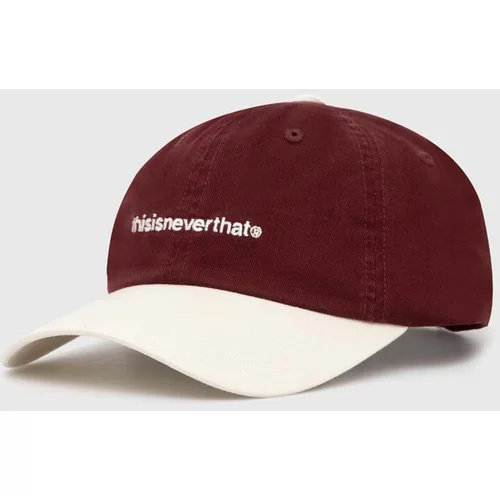 thisisneverthat Pamučna kapa sa šiltom T-Logo Cap boja: bordo, s aplikacijom, TN240WHWBC01