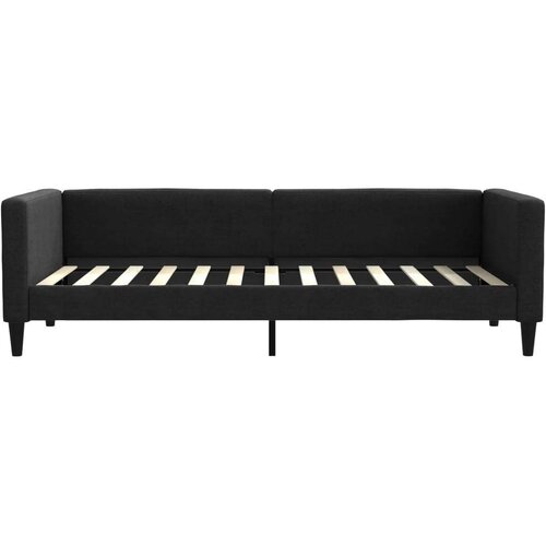 VidaXL Dnevni krevet na razvlačenje s ladicama crni 100x200 cm tkanina Slike