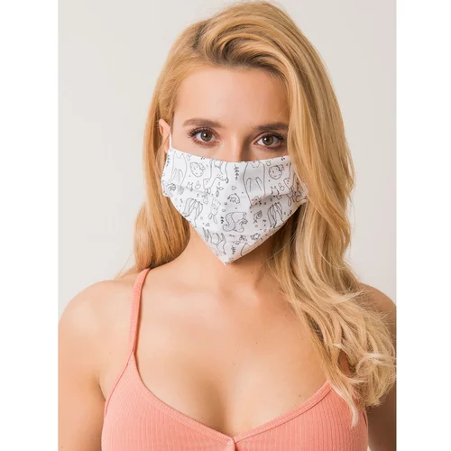 Fashion Hunters White reusable protective mask with an imprint