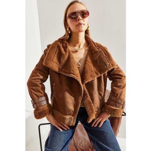 Bianco Lucci Women's Buckled Suede Coat Cijene