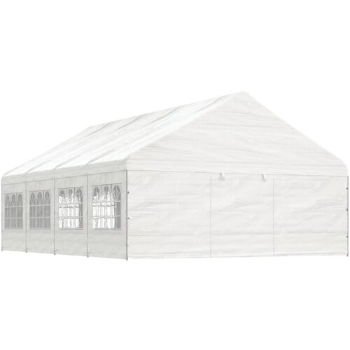 VidaXL Sjenica s krovom bijela 8 92 x 5 88 x 3 75 m polietilen Slike