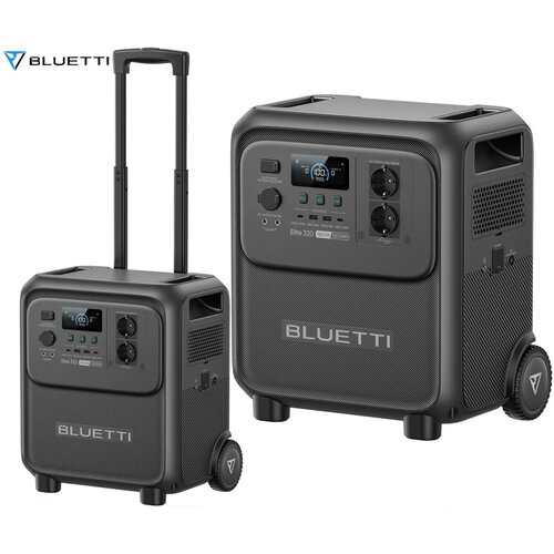 BLUETTI ELITE 320 prenosna polnilna postaja, 1800W moč, 3200Wh baterija, polnjenje / napajanje naprav, BMS sistem, TurboBoost, aplikacija, 2x AC, 1x DC 12V, 2x USB-A, 2x USB-C, zaslon, kolesa, ročaj - - Bonajo Slike