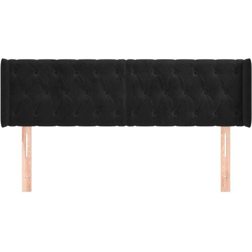  Uzglavlje s u&amp;scaron;ima crno 163x16x78/88 cm bar&amp;scaron;unasti Slike