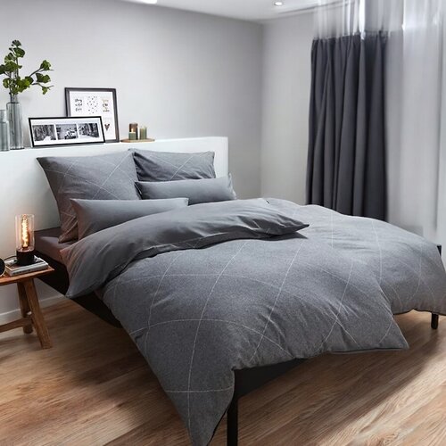Viktorija Leskovac jorganska navlaka + 2 jastučnice dark grey flanel double Slike