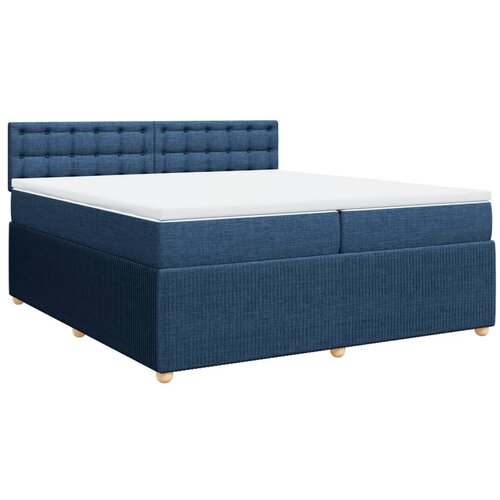 VidaXL Box spring postelja z vzmetnico modra 200x200 cm blago, (21307379) Slike