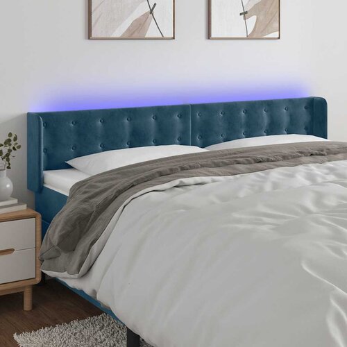  LED uzglavlje tamnoplavo 163x16x78/88 cm baršunasto Cene