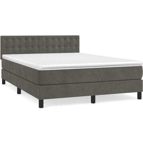 Maison Chic Box spring postelja - Vzmetna postelja z vzmetnico temno siva 140x200 cm žamet SL21406, (21893150) Cene