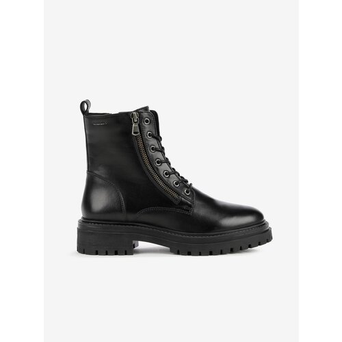Geox Black Women Ankle Leather Shoes Iridea - Women Slike